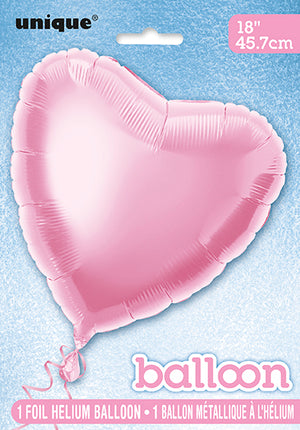 Globo Corazón Sólido 18", Empaquetado - Rosa Pastel