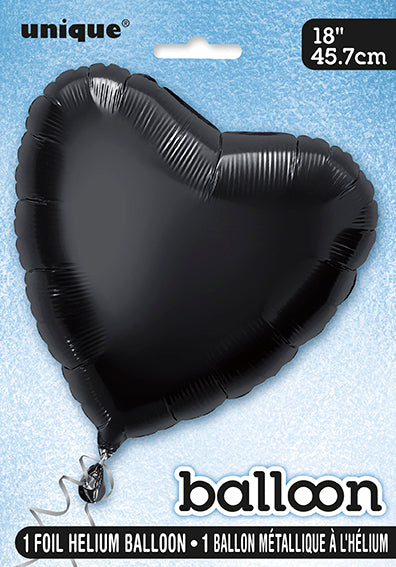 Globo de Helio Corazón Negro Vacío 45cm
