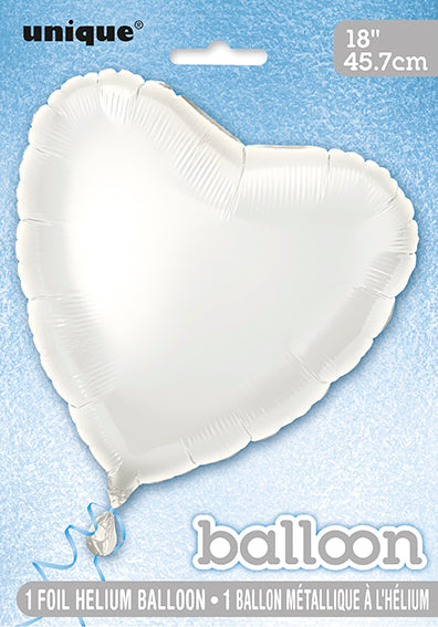 Globo de Helio Corazón Blanco Vacío 45cm