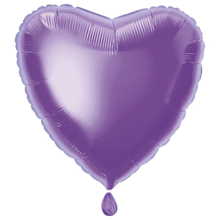 Globo Sólido Corazón 18", Empaquetado - Lavanda
