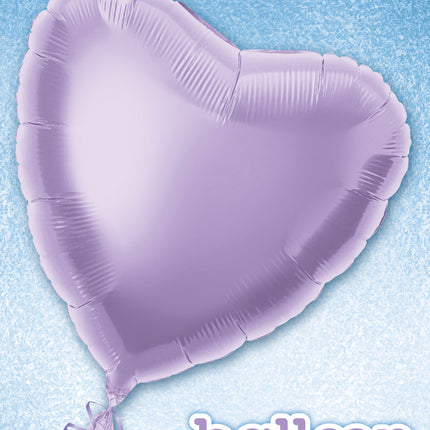 Globo Sólido Corazón 18", Empaquetado - Lavanda