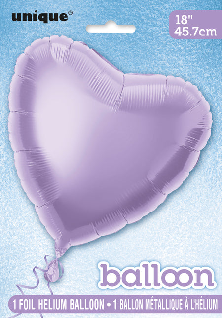 Globo de Helio Corazón Lila Vacío 45cm