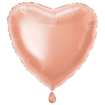 Globo Corazón Oro Rosa 18", Empaquetado