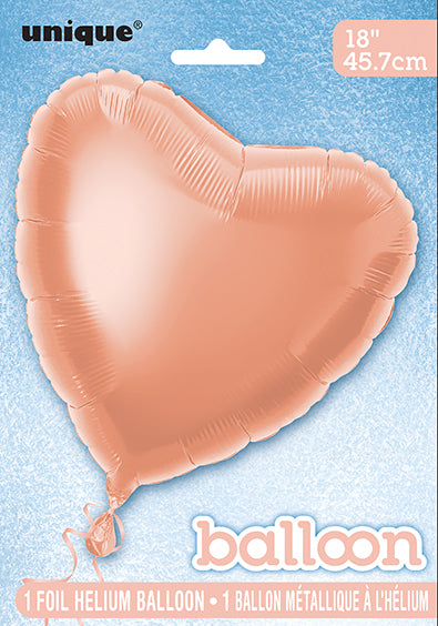 Globo Corazón Oro Rosa 18", Empaquetado
