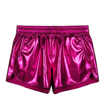 Pantalones cortos brillantes de color rosa