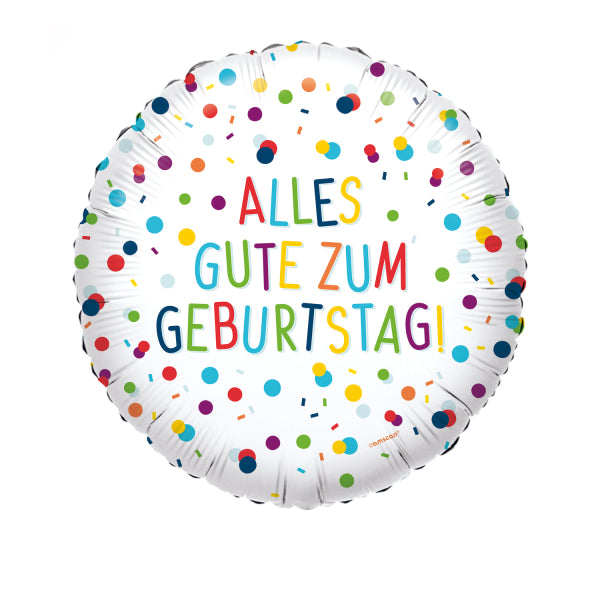 Globo de foil - Confetti Cumpleaños "Alles Gute" - 43 cm