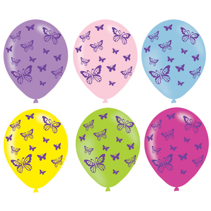 Globos Mariposa 27.5cm 6pcs