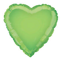 Globo de Helio Corazón Verde Lima Vacío 45cm