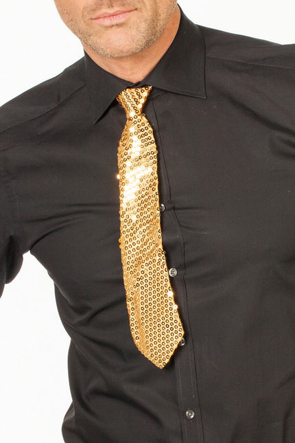 Corbata Oro Lentejuelas