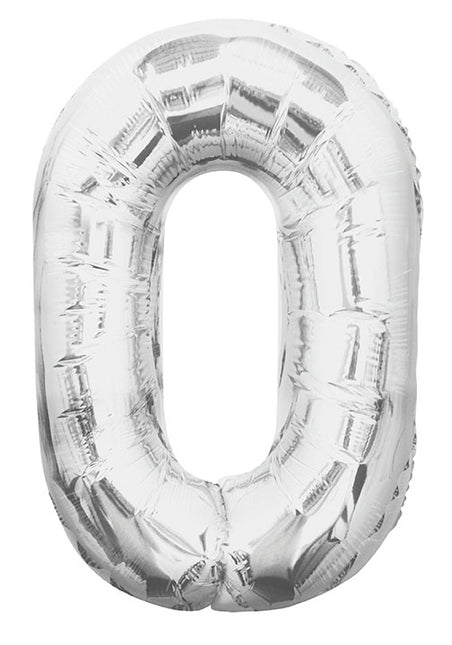 0 Año Figura Globo Plata Vacío 86cm