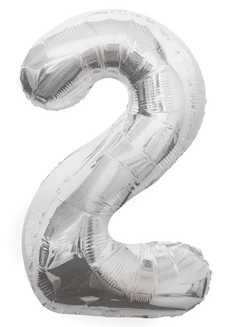Globo Figura 2 Años Plata Vacío 86cm