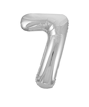 Globo Figura 7 Años Plata Vacío 86cm