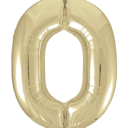 0 Año Figura Globo Oro Brillante Vacío 86cm