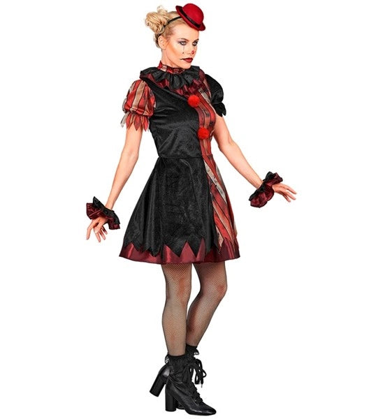 Vestido «Wicked Clown» rojo y negro para mujer