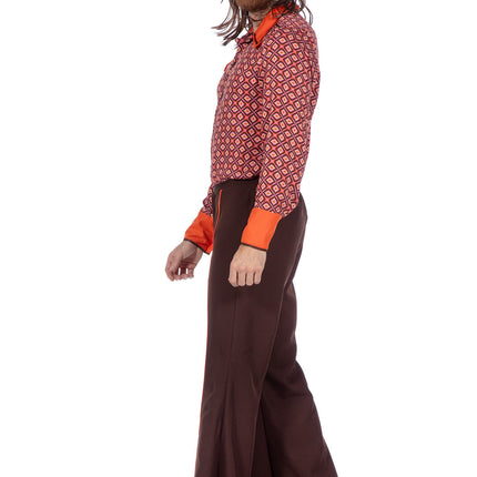 Conjunto años 70 naranja hombre