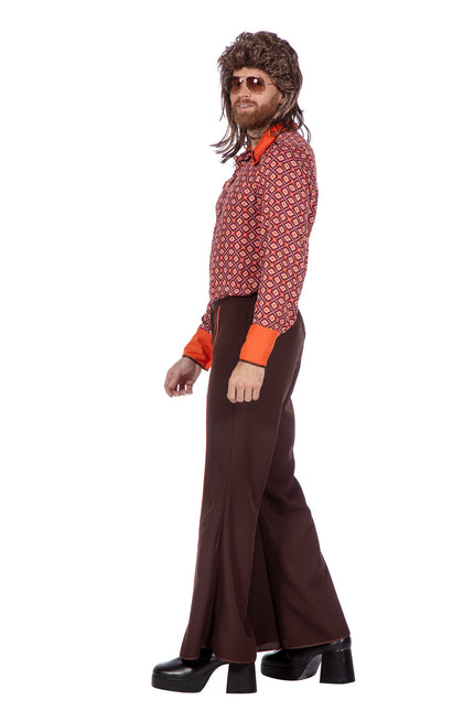 Conjunto años 70 naranja hombre