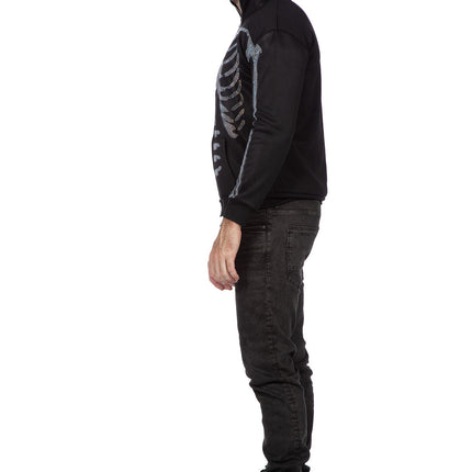 Chaleco Esqueleto Negro Hombre Strass