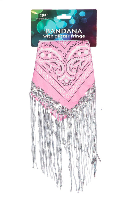 Bandana rosa Flecos de strass