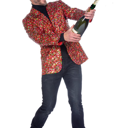 Blazer Rojo Verde Paillettes de Hombre
