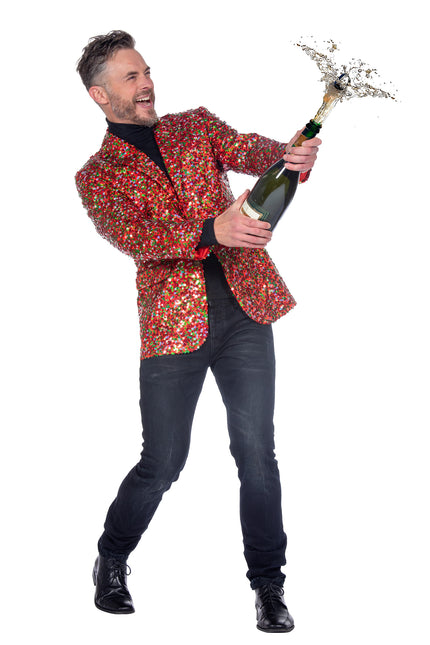 Blazer Rojo Verde Paillettes de Hombre