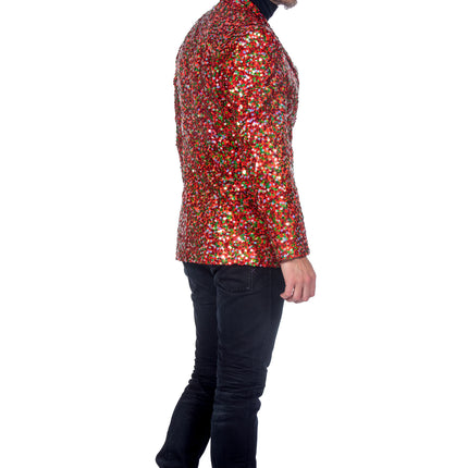 Blazer Rojo Verde Paillettes de Hombre