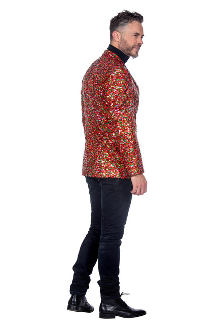 Blazer Rojo Verde Paillettes de Hombre