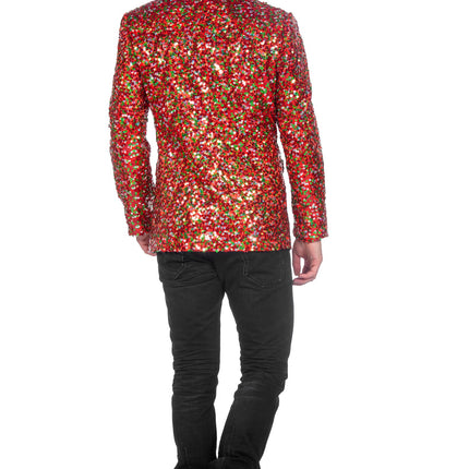 Blazer Rojo Verde Paillettes de Hombre