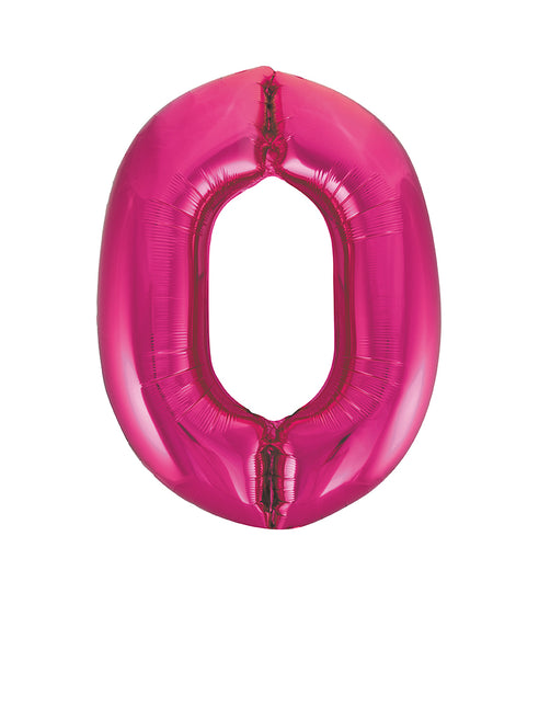 0 Año Figura Globo Fucsia Vacío 86cm