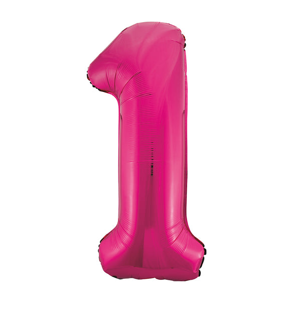 Globo Figura 1 Año Fucsia Vacío 86cm