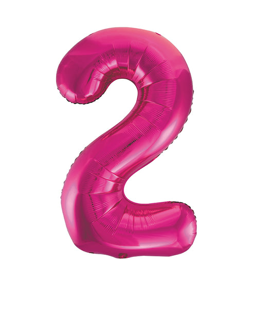 Globo Figura 2 Años Fucsia Vacío 86cm