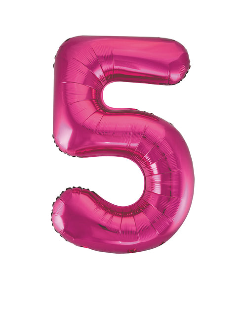 Globo Figura 5 Años Fucsia Vacío 86cm