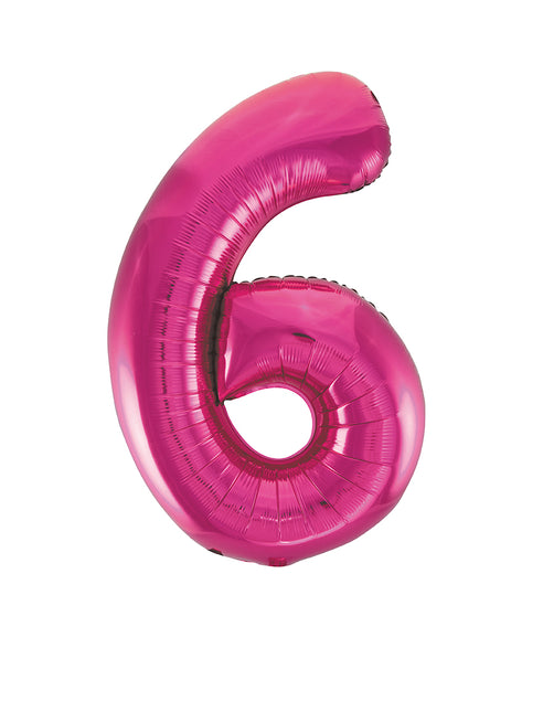 Globo Figura 6 Años Fucsia Vacío 86cm
