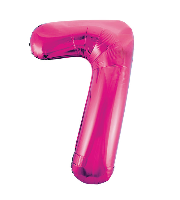 Globo Figura 7 Años Fucsia Vacío 86cm