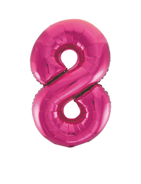 Globo Figura 8 Años Fucsia Vacío 86cm