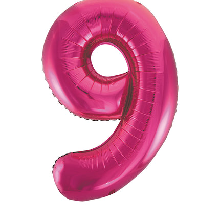 Globo Figura 9 Años Fucsia Vacío 86cm