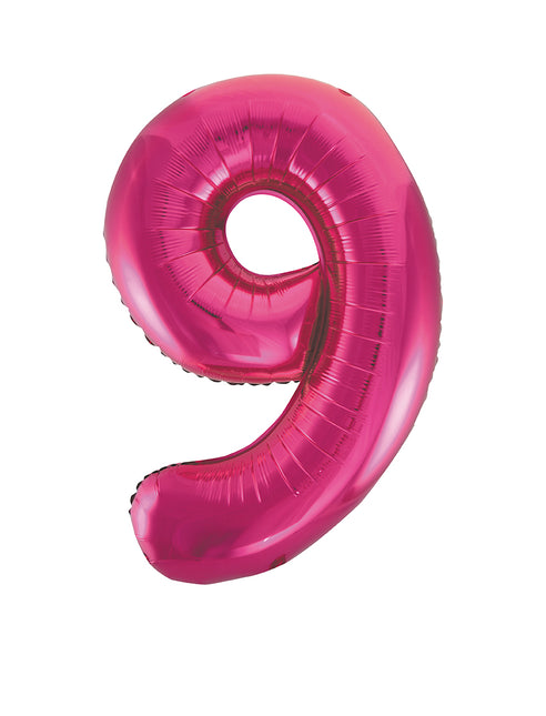 Globo Figura 9 Años Fucsia Vacío 86cm