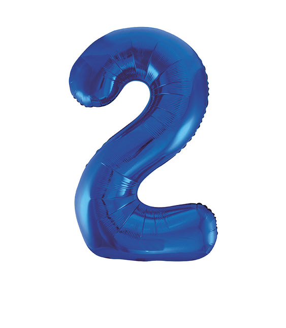 Globo Figura 2 Años Azul Vacío 86cm