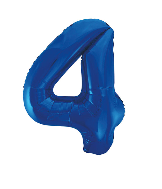 Globo Figura 4 Años Azul Vacío 86cm