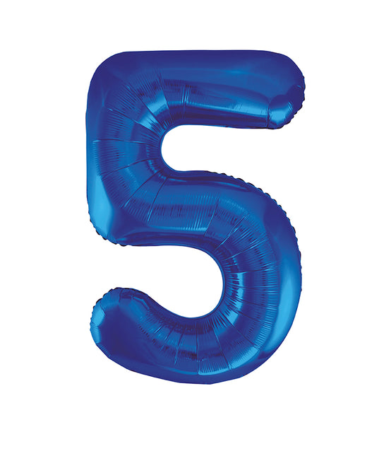 Globo Figura 5 Años Azul Vacío 86cm