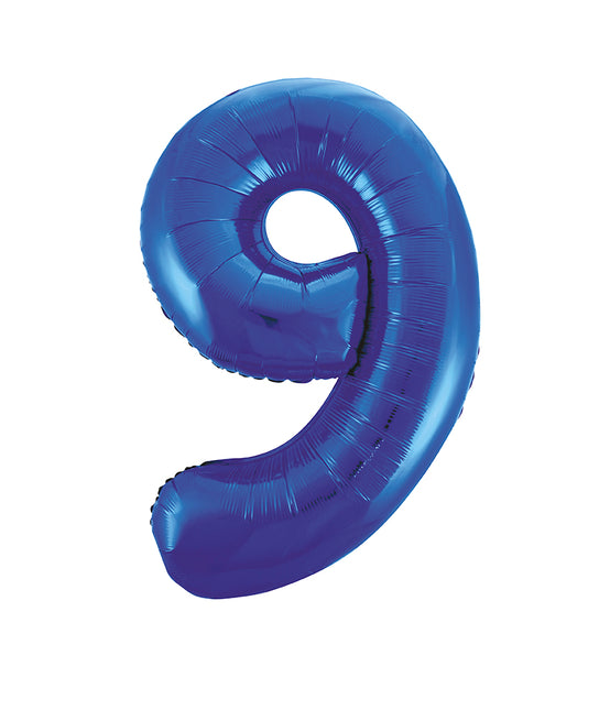 Globo Figura 9 Años Azul Vacío 86cm