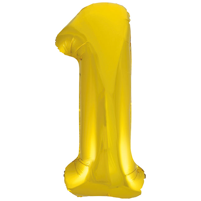 Globo Figura 1 Año Oro Vacío 86cm