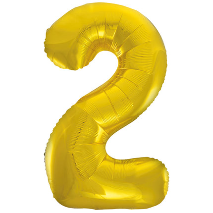 Globo Figura 2 Años Oro Vacío 86cm