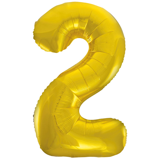 Globo Figura 2 Años Oro Vacío 86cm