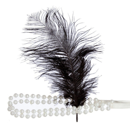 Diadema Charleston Negro Blanco