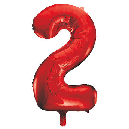 Globo Figura 2 Años Rojo Vacío 86cm