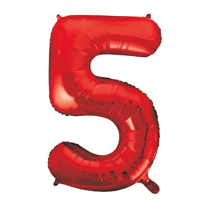 Globo Figura 5 Años Rojo Vacío 86cm