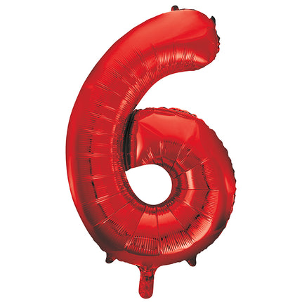 Globo Figura 6 Años Rojo Vacío 86cm