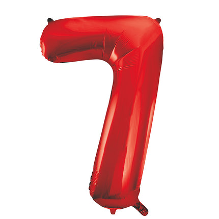 Globo Figura 7 Años Rojo Vacío 86cm