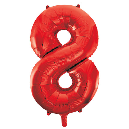 Globo Figura 8 Años Rojo Vacío 86cm