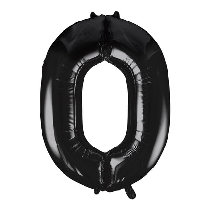 0 Año Figura Globo Negro Vacío 86cm